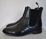 Schwarz poliertes Leder zum Anziehen Herren Qualität Mode Chelsea Stiefel Gr. 9 LOAKE
