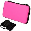 TECHGEAR Case Compatible with Nintendo 2DS XL - Hard Protective Carry Travel & Storage Case Cover fits 2DS XL + Games + Accessories [PINK]