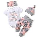 Renotemy Infant Girl Clothes Newborn Outfits Short Sleeve Romper Pants Set 0-3 Months Baby Girl Clothes Outfit Sets