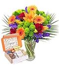 Flowers with Afternoon Tea Gift - Tea Gifts - Tea Hampers - Fresh Cut Flowers – Occassional Gifts – Birthday Flowers – Colourful Flowers - Next Day Flowers (Joyful with Afternoon Tea Gift)