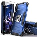 IDYStar Galaxy A50 Case with Tempered Glass Screen Protector, Galaxy A50S Case,Hybrid Drop Test Cover with Car Mount Kickstand Slim Fit Protective Phone Case for Samsung Galaxy A50/A30S/A50S, Blue