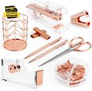 Rose Gold Office Supplies and Accessories - Rose Gold Desk Accessories Set with 
