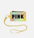 Victoria's Secret PINK Lanyard ID Holder Wallet Gold Iridescent Logo NEW IN PKG!