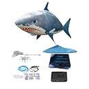 Remote Control Flying Shark Inflated RC Inflatable Balloon Toy NylonFamily Gift (Blue Shark)