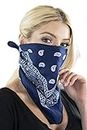 PAROPKAR 100% Cotton Bandana Novelty Paisley Printed Bandana Cowboy Headwrap/gear/wear for Men & Women Handkerchief Headband Wristband Scarf Mask For Worship Purose (Navy Blue)