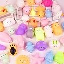 KUUQA 5 Pcs Kawaii Mochi Squishy Toys Squishies Animal Cat Panda Unicorn Mini Soft Squeeze Stress Relief Squishies Balls Toys Cute Birthday Party Favours Bags Gifts for Kids Adults, Multicolor