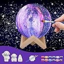 [Update 2024] Paint Your Own Moon Lamp Kit,DIY 3D Moon Night Light Galaxy Lamp Arts and Crafts Kit, Art Supplies Birthday Gifts for Kids Girls Boys Teens Ages 5 6 7 8 9 10 11 12 (Yellow)
