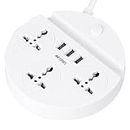 Ant Esports PS330 Power Strips with 3 Universal Socket and 3 USB-A, 3-Meter Cord, 2500-Watt, Fireproof Material, Heavy Duty Cable Overload Protection, Extension Cord for Home/Office Appliances–White