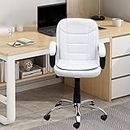 Fugo By Nice Goods Ergonomic Office Chair, Home Desk Office Chair, Revolving Chair With Tilting Mechanism (White) - Faux Leather
