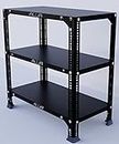 ALIJA®️ Slotted Angle Metal Rack (2 x 2 x 1 Ft. / 24 x 23 x 12 Inch) with 3 Shelves (Black) (Black, 24 Gauge Shelves, 18 Gauge Angle)