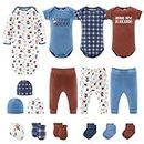 The Peanutshell Newborn Clothes & Accessories Gift Set for Baby Boys, 16 Piece Layette Set, Fits Newborn to 3 Months, Blue/Red, Newborn