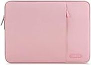 MOCA Laptop Sleeve Bag Compatible with MacBook Pro 16 Inch 2023-2019 M2 A2780 M1 A2485 Pro/Max A2141/Pro Retina 15 A1398,15-15.6 Inch Notebook,Polyester Vertical Case with Pocket,Pink