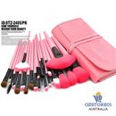 24 Makeup Brush Kit Set Cosmetic Make Up Beauty Brush Storage Case Pink Color