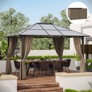 10' x 12' Universal Pergola Curtain Kit w/ Hooks/C-Ring Included, Brown