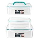 HOMESHOPA Premium Airtight Food Storage Containers Set of 2, Large Lunch Boxes with Carrying Handle, Reusable and comes with Lids, Leakproof, BPA Free, Dishwasher, Freezer, Microwave Safe
