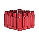 SEMAPHORE Car Wheel Lug Nut Set of 20 PCs with Spike Car Styling For Wheels 12 X 1.50 MM (Red) Compatible With Maruti Ertiga