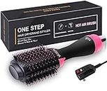 Hot Air Brush, 4-in-1 One-Step Hair Dryer and Volumizer, Negative Ion Hair Dryer Brush Styler, Ceramic Lightweight Styling Brush for Hair Drying, Styling, Curling, Straightening, Shine and Hair Volume