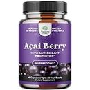 Acai Berry Antioxidant Support Weight Loss Supplement for Women and Men - Vitamins Minerals Antioxidant Formula Supports Immune System and Boost Energy Cognitive Health - 60 Servings