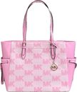 Michael Kors Gilly LG Drawstring Tote Shoulder Bag MK Logo Pink Carnation