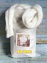 T.F GHG 1LB 100% Natural Wool Roving, Super Clean Wool Filler for Stuffing, Needle Felting, Blending, Batting, Hand Spinning DIY Project, Pillow and Dryer Balls, Natural White, Un-Dyed, Ecru,58S Wool