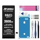 RUEMIU Replacement Battery for iPhone 5S/5C, 3500mah 2024 New Upgraded High Capacity for iPhone 5S/5C Battery with Complete Professional Repair Tool Kit