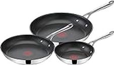 Jamie Oliver By T-fal Cooks Direct, Stainless Steel Non-stick Frying Pan 3 Pcs Set (20/24/28cm) (8/9/11 Inches) with Induction