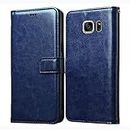 Casotec Flip Cover for Samsung Galaxy S7 Edge | Premium Leather Finish | Inbuilt Pockets & Stand | Flip Case for Samsung Galaxy S7 Edge (Blue)