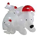 ASTEROUTDOOR 6ft Christmas Inflatable Decorations Polar Bear Family with Santa Hat Blow Up Built-in LED Outdoor Indoor Yard Lighted for Holiday Season, Quick Air Blown, 6 Feet Long