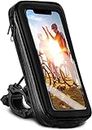 moex Soporte para manillar de bicicleta compatible con Nokia Lumia 530 – Bolsa para manillar con ventana de visión, inclinable y giratorio, soporte para manillar impermeable, color negro
