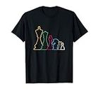 Farbenfrohe Schachfiguren Geschenk Schach T-Shirt