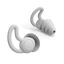 OUKEYI Reusable Safe Silicone High Fidelity Earplug, for Sleeping (Reduce 40dB), Swimming, Studying, Concerts, Noise Cancelling and Hearing Protection (Gray)