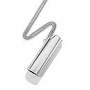 ICEDIAMOND Dazzling Lighter Case Cover Pendant avec Hip Hop Chain Necklace, High Polish Metal Holder Pouches for BIC Lighter Type J3 (Silver)