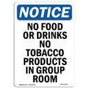 SignMission No Food or Drinks No Tobacco Products Sign Plastic in Black/Blue/White | 24 H x 18 W x 0.1 D in | Wayfair OS-NS-A-1824-V-14614