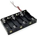 R&D 6 X 1.5V AA Cell Battery Holder Storage Box Standard 4.5V Case with Lead Wire Pack of 2