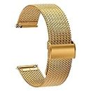 TStrap Mesh Watch Strap Metal - Quick Release Watch Straps for Men Women - Stainless Steel Milanses Smart Watch Bracelet - Ladies Replacement Band Black - 16mm 18mm 20mm 22mm, Gold, 18mm, Bracelet,Mesh,Classic