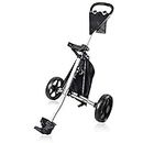 BOBOPRO 2 Wheel Golf Push Cart,One Second to Open & Close Folding Cart,Mesh net,Beverage holder,Storage Bag,Golf Club Bag Holder,Golf Accessories and Best Gifts for Men Women Practice and Game (Black)