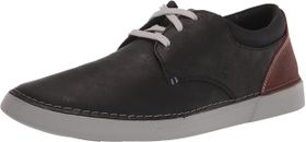 Clarks Men's Gereld Lace Slip-On Shoes Black Leather