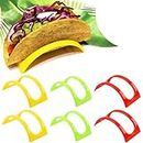 Supvox® Taco Holder Stand - 6-Pack Hard Plastic Taco Shell Rack with Unique Hollow Out Design, Colorful Individual Taco Stands, Dishwasher & Microwave Safe for Festive Taco Nights (Green/Red/Yellow)