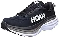 Hoka Women's Bondi 8 Sneaker, Black/White, 6.5