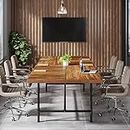 Tribesigns 6FT Conference Table, Rustic Rectangle 70.8" W x 35.4" D Meeting Table, Modern Seminar Table Boardroom Desk for Office Meeting Conference Room (6ft, Rustic)