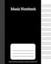 Music Notebook: Blank Composition Manuscript Staff Paper 12 stave per page, 100 pages , 8 x 10 inches , simple black cover : Notebook for Musicians / ... and Educators (Music Sheet Notebook, Band 3)