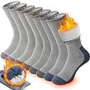 ProEtrade Mens Womens Merino Wool Thermal Socks Walking Thick Warm Hiking Cushioned Work Boot Winter Stocking Fillers for Men Women Gift Socks 4 Pairs(Assorted A,M)