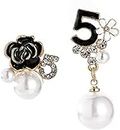 CZZSiug Fashionable and Irregular Opening Women Elegant White Pearl Jewelry Vintage Earrings Women Lucky Number 5 Dress Accessories.
