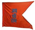Poveria Jai Shree Ram Bhagva Jhanda Big Size Flag Size 65X85 Inch Orange