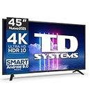 TD Systems K40DLX11HS - Smart TV 45 Pouces 4K UHD, Android 9.0 et HBBTV, 1300 PCI Hz, 3X HDMI, 2X USB. DVB-T2/C/S2, Mode Hôtel. Télévisions