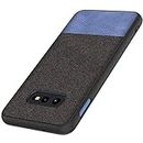 Kapa Soft Fabric & Leather Hybrid Protective Case Cover for Samsung Galaxy S10e - Black & Blue