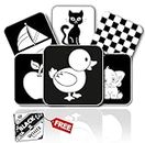 Gurukanth® Premium High Contrast Flash Cards for New Born Children - Black & White | 30 Objects | Age Group: 0-1 Year | Free High Contrast Board Book