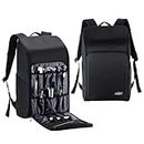 TEAVAS Travel Bartender Bag - Bar & Wine Tools Carrying Laptop Backpack with Padded Compartments & Shoulder Strap - Waterproof Bar Bag for Mixologists, Cocktail Making - Birthday Gifts (Bag Only)