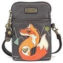 CHALA Cell Phone Crossbody Purse-Women PU Leather/Canvas Multicolor Handbag with Adjustable Strap, Fox a - Ink, One Size, Cell Phone Xbody