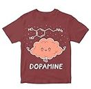 Heybroh Kids T-Shirt Dopamine - Cute Brain 100% Cotton Boy's Girl's Regular Fit Unisex T-Shirt (Maroon; 3-4 Years)